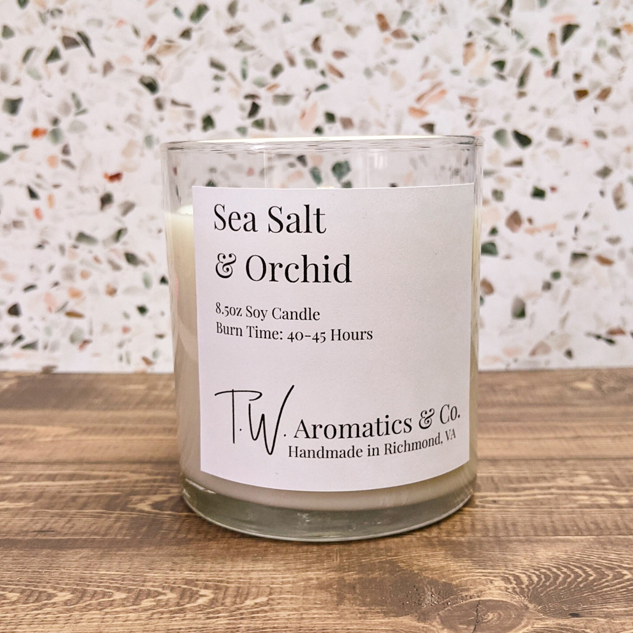Sea Salt and Orchid Candle Hand Poured Soy Candle 8.5oz Etsy