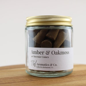 Amber and Oakmoss Scented Incense Cones 40 Count image 1