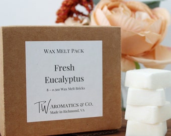 Fresh Eucalyptus Soy Wax Melt Package | Spring Scent | 8 Count Melt Pack