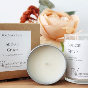 Apricot Grove Candle Spring Scent Hand Poured Soy Candle 8.5oz Clear Glass Tumbler image 3