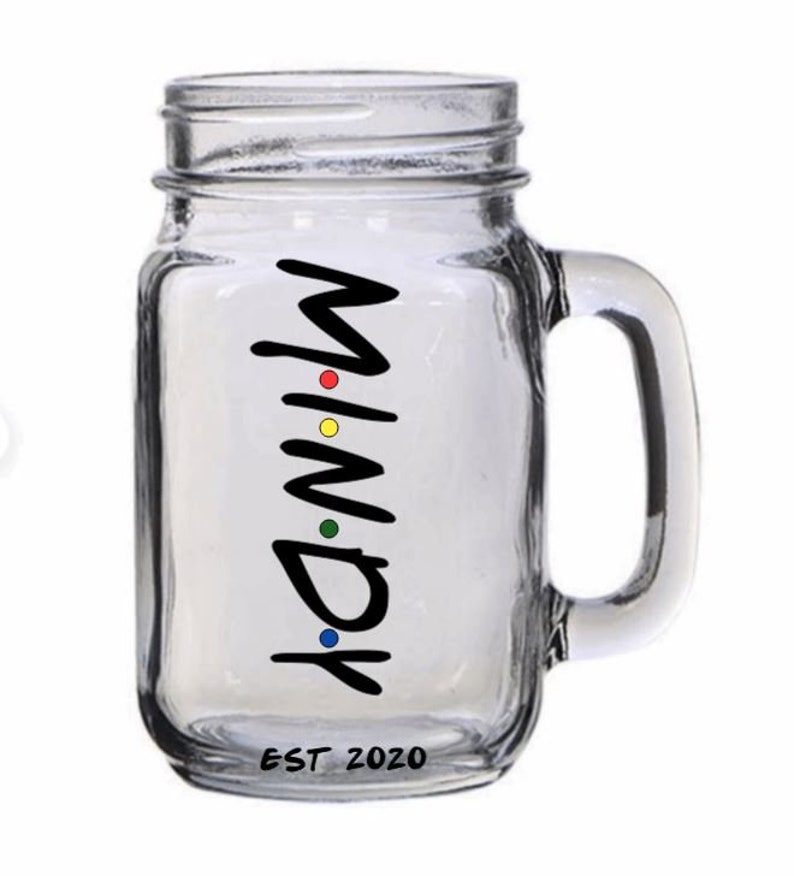 Personalized Mason Jar Drinking Glasses Decorative Initial Etsy