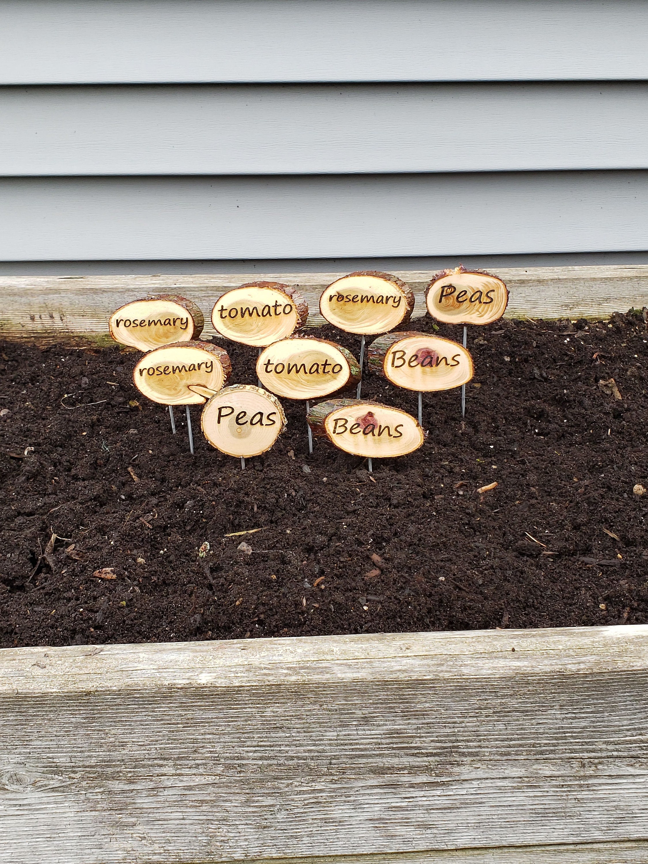 Hand Made Wooden Garden Markers Set of Four Etsy