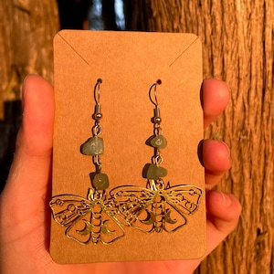 moth moon earrings