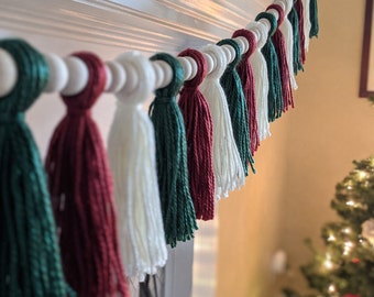 Long Beaded Christmas Tassel Garland