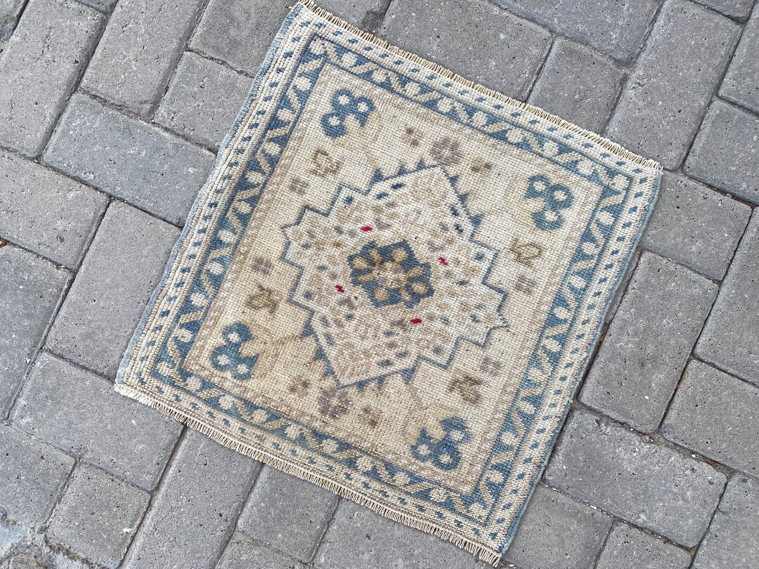 Small Turkish Rug Square Rug Vintage Rug Oushak Rug Mini - Etsy