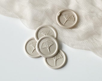 Wax Seal Sticker, Pre-made Wax Seal Sticker, Gingko Sticker, GingkoWax Sealing Sticker, 5pcs