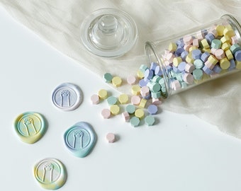 Macaroon Color Wax Beads, Pastel Wax Beads, Sealing Wax, Mixed Color, Perfect for Invitation/Cards, 200 Beads