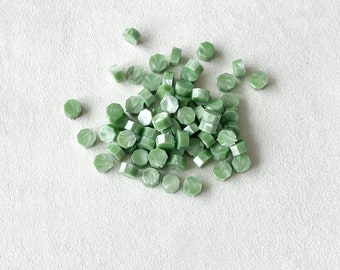 Perles de cire verte, Sceau de cire vert sauge, Cire à cacheter, Cire métallique, Perles de cire, Expédition du Canada, 50 perles, 100 perles, 200 perles