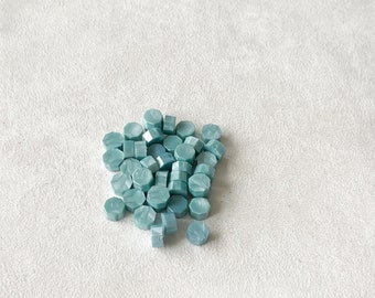 Blue Wax Beads, Sea Foam Sealing Wax, Metallic Wax, Wax Beads, Shipping from Canada, 50 beads, 100 beads, 200 beads