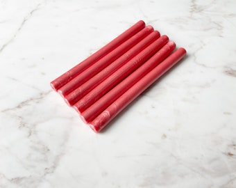 Watermelon Red Sealing Wax Sticks, Wax Seal Sticks, Glue Gun Friendly, Stove Friendly