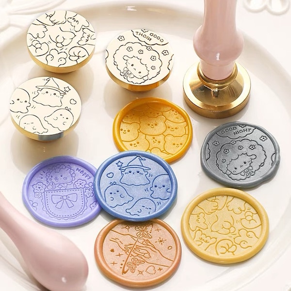 Cute Wax Seal Stamp, Halloween Wax Seal Stamp, Sakura Wax Seal Stamp, Flower Wax Seal Stamp, Cute Ghost Wax Seal Stamp