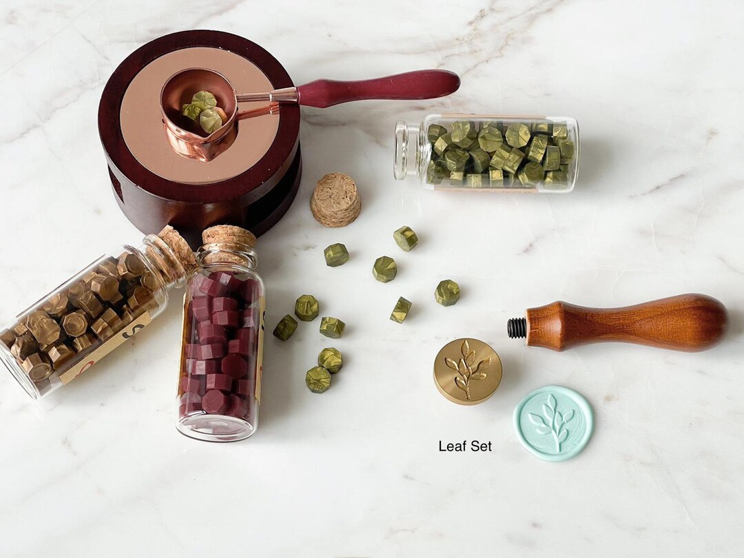 Wax Seal Kit, Beginners Sealing Wax Set, Stationery Kit, DIY Kit, 150 Wax Beads, Sealing Wax Stove, Wax Melting Spoon, Sealing Wax Stamps,