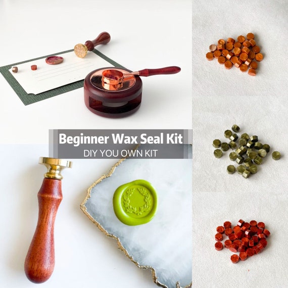 Wreath Wax Seal Kit, Beginners Sealing Wax Set, Stationery Kit, DIY Kit,  150 Wax Beads, Sealing Wax Stove, Wax Melting Spoon 