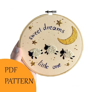 Patrón de bordado digital en formato PDF para guardería Sweet Dreams