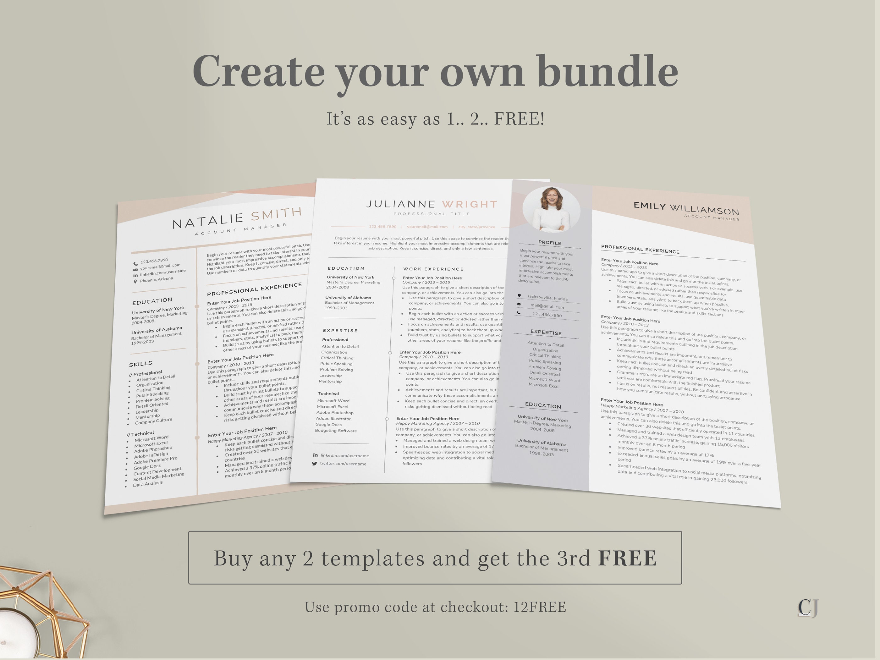 Resume Template Resume Template Word Google Docs Resume - Etsy