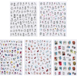 Colorful Sticker Art Woman Shape Nail Sticker 3D Nails Art Sticker