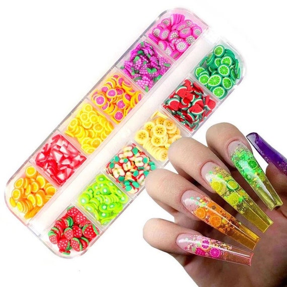 3D Fruit Tiny Slices Nails Art Decorations Summer Mixed Sized Nail Art  Decor | eBay