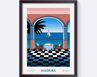 Madeira Portugal Art Print • Funchal Madeira Island Wall Decor • Madeira Travel Wall Art Print • Funchal Madeira Poster Art • Regalo de Madeira