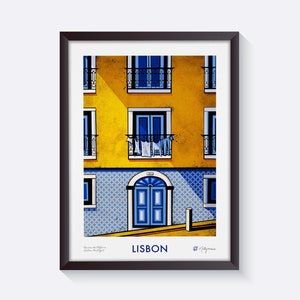 Lissabon Portugal Druck • Signierter Kunstdruck • Portugal Wand-Dekor • Lissabon Kunst Reiseposter • Lissabon Geschenk • Traditionelle portugiesische Fliesen