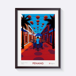 Penang Malaysia Art Print • Signed Wall Art • George Town Penang Malaysia Wall Decor • Penang Poster • Malaysian Wall Art, Penang Travel Art
