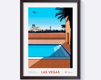 Las Vegas Art Print • Signed Wall Art • Las Vegas Nevada Wall Decor • Las Vegas Skyline, Travel Poster • Cityscape Wall Art Travel Print