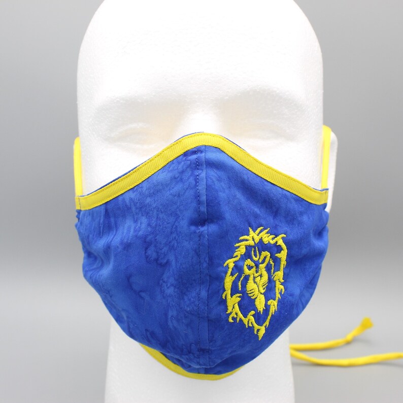 Masque de visage world of warcraft alliance tissu en coton ...