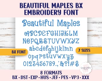 Broderitypsnitt Maples | Lekfullt alfabet, BX-format (digital nedladdning)