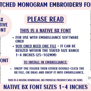 BX Native Patched Monogram Embroidery Font 7 Sizes - Etsy