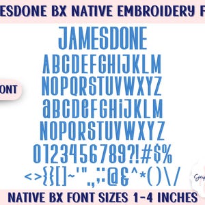 Jamesdone BX Native Embroidery Font/Embrilliance Native Font/Monogram Font/Instant Download
