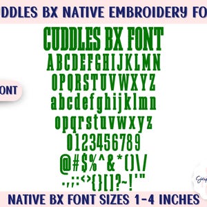 Cuddles BX Native Embroidery Font/Embrilliance Native Font/Monogram Font/Instant Download