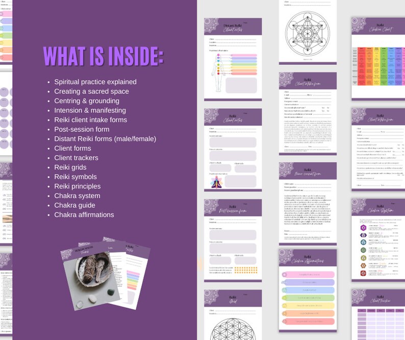 Chakra Clientform Reiki Business Bundle: Forms, Templates, Manuals, Crystal Healing ...
