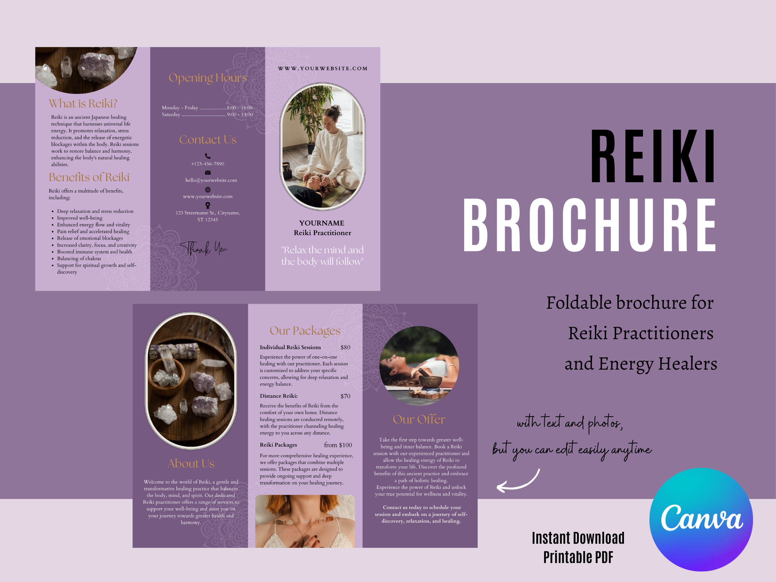 REIKI BROCHURE, Reiki Business, Reiki Flyer, Reiki Healing, Reiki