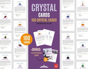 Crystal Message Cards Crystal Card Deck, Printable Crystal Information Cards, Crystal ...