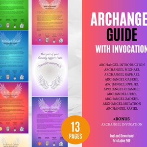 Archangel Guide, Archangel Invocation, Archangel cheat sheet, Michael, Gabriel, Raphael, Uriel, Chamuel, Jophiel, Zadkiel, Metatron, Zadiel