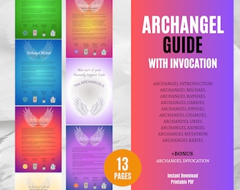 Archangel Guide, Archangel Invocation, Archangel cheat sheet, Michael, Gabriel, Raphael, Uriel, Chamuel, Jophiel, Zadkiel, Metatron, Zadiel
