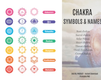 CHAKRA SYMBOLEN bunt PNG Instant download, Chakra Clipart