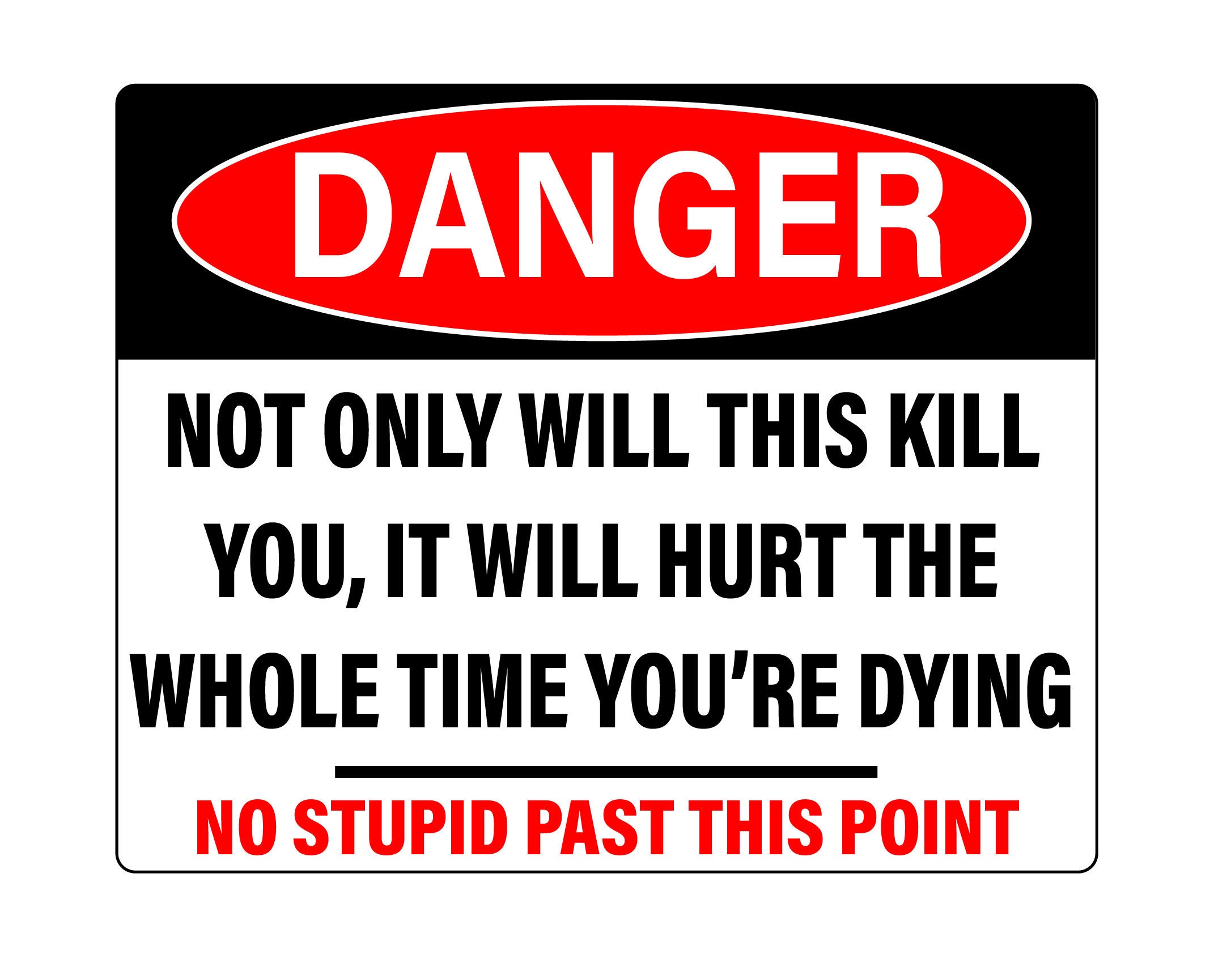 Danger Sticker Pack of 25 Stickers, Choose Your Danger Stickers, Own