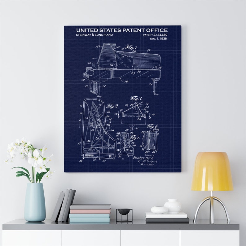 Steinway Sons Grand Piano Patent Factory outlet - Wraps Canvas Outlet ☆ Free Shipping Gallery Print