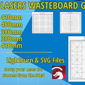 Diode Laser Wasteboard Grids 400 x 400mm & 400x 850 many sizes to cover most Diode Lasers Newbie set yourself up Atomstack XTool Ikier Atezr