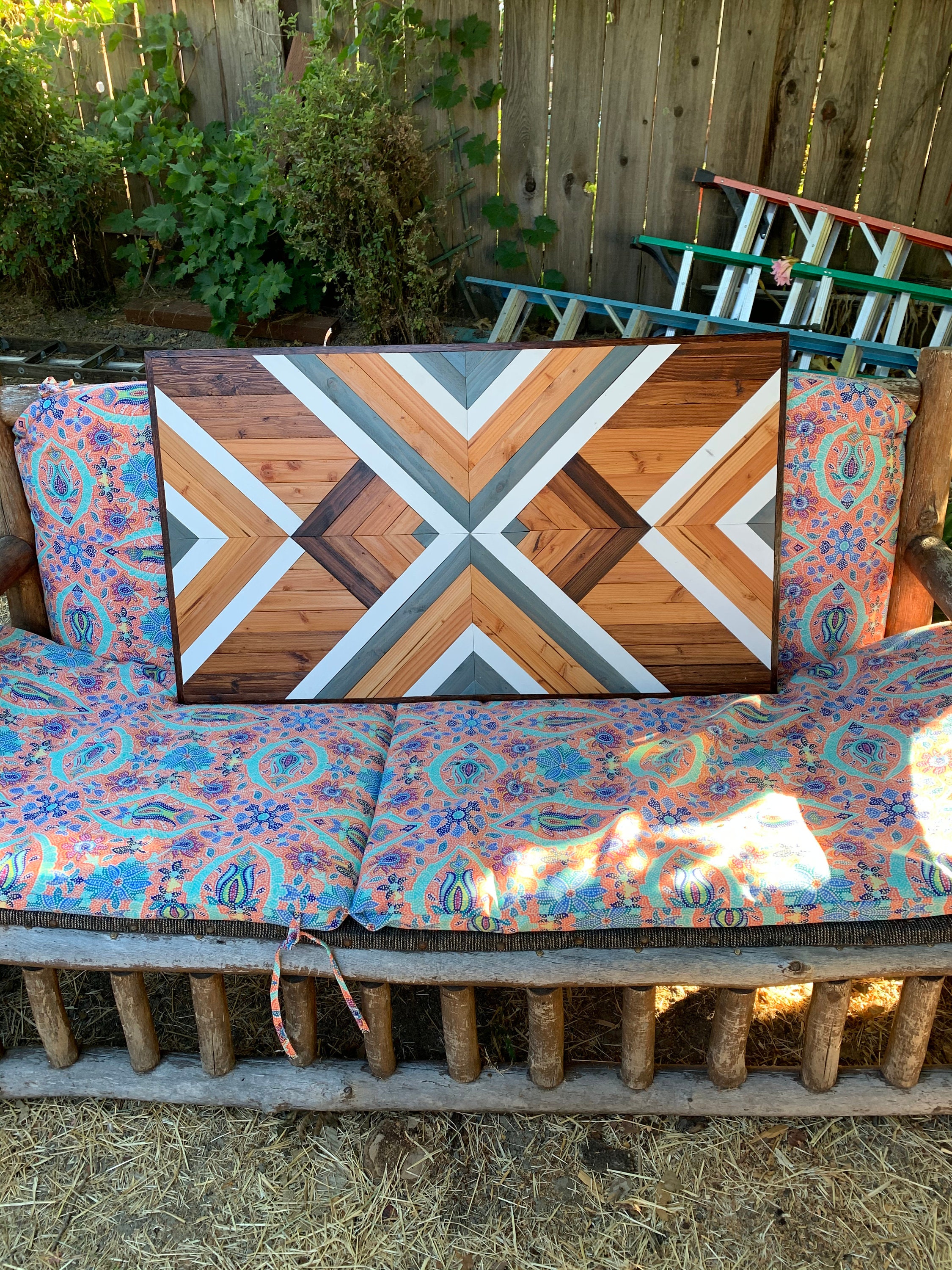 Geometric Wood Wall Art Handmade Wood Art Rustic Wood Wall Etsy