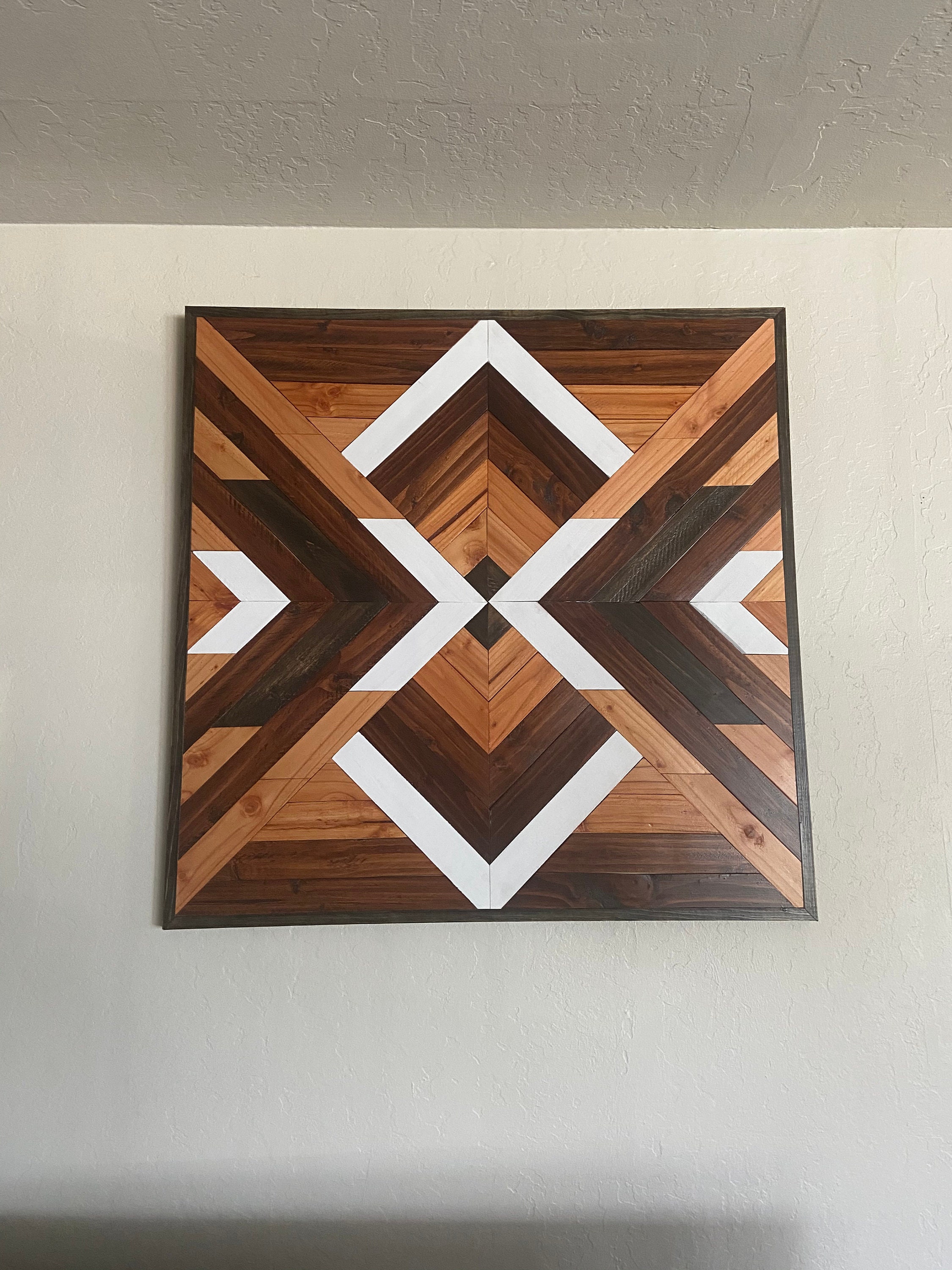 Geometric Wood Wall Art Handmade Wood Art Rustic Wood Wall Etsy