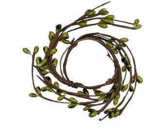 Green Pip Berry 2" Candle Ring – Rustic Farmhouse Mini Wreath