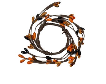 Burnt Orange Brown Pip Berry 2” Candle Ring – Primitive Farmhouse Decor