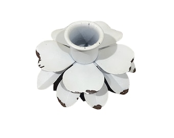 Shabby Chic Flower Shaped Taper Candle Holder