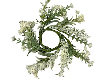 Creme Floral 2 "Kerzenring | Rustikaler Bauernhaus Mini Türkranz für Kerzen & Deko