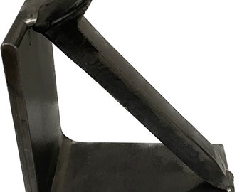 Industrial Railroad Spike Bookends – Modern Rustic Metal Book Holder, Handmade Heavy Duty Shelf Decor, Farmhouse Office Accessories & Decor