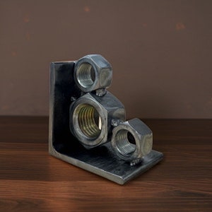 Industrial Bookend - giant nut bookend reader gift idea bookshelf Home Office Organizer steampunk mechanic gift