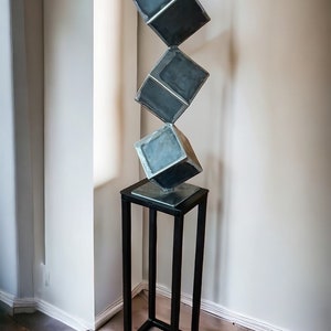 Modern Office Decor, Art Deco Steel Sculpture, Modern Decor, Expressionist Minimalist Geometric Abstract Art, Handmade in USA by MPmetals