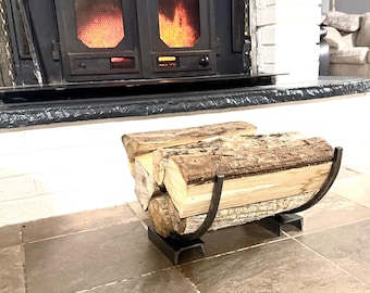 metal firewood holder, modern home fireplace adjustable wood rack, wrought iron forged steel firewood rack, indoor firewood rack log rack