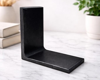 Heavy Duty Metal Bookends | Minimalist Industrial Book Ends | Holds books, Vinyl Records, Cutting Boards and Kitchen Decor